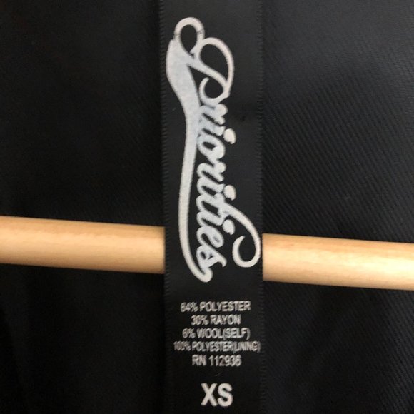 Black Blazer (purchased from Mendocino), XS - Picture 2 of 2